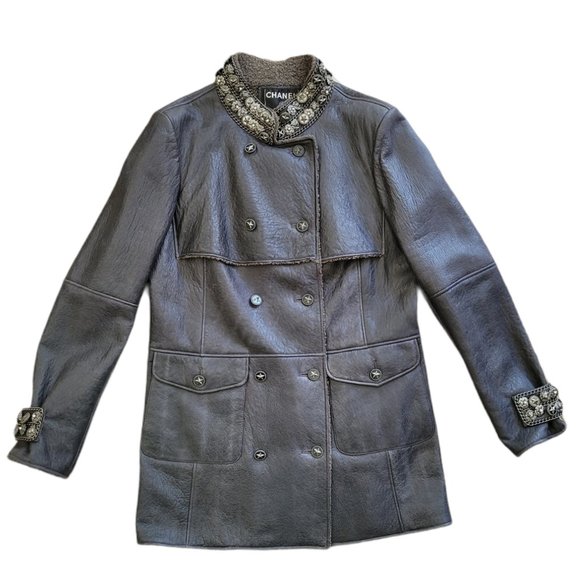 NEW Chanel Lambswool Shearling Leather Jacket/Coat - Picture 7 of 9